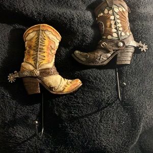 Western cowboy boot wall hangers hooks wall decor